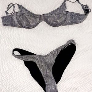 Triangl Lina Silver Sparkle Bikini XS